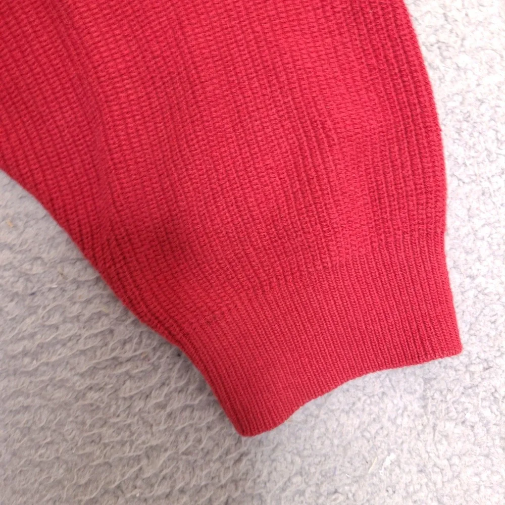Vintage Eddie Bauer Sweater Mens XL Tall XLT Red Ribbed Made in USA Crewneck - Picture 14 of 14